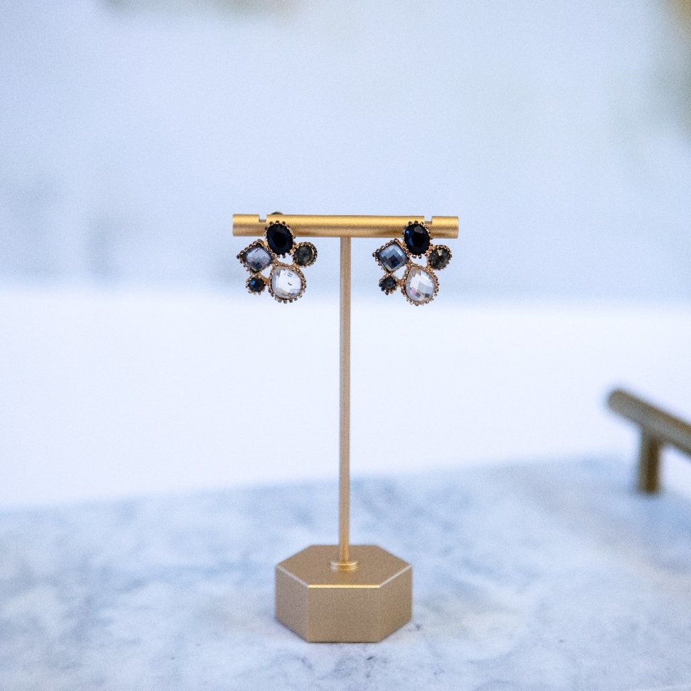 Black Cluster Earrings